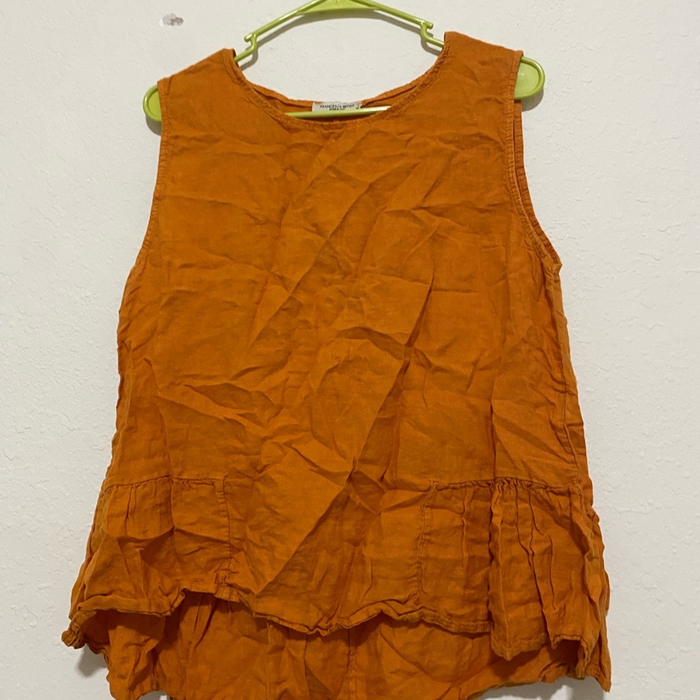 Rustic Orange Sleeveless Tank Top